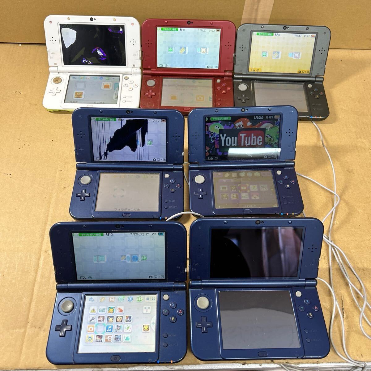 通電OK ★ ジャンク new 3DS LL 本体 7点 まとめ売り 大量 ゲーム機 任天堂 Nintendo ニンテンドー ニュー 10711y