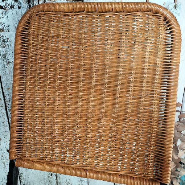  Vintage ротанг железный складной стул стул стул стул ротанг металлический уличный кемпинг натуральный Vintage античный старый инструмент 