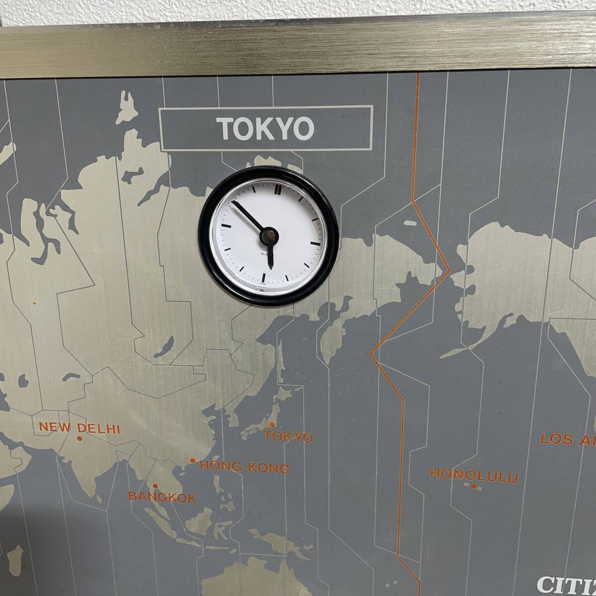シチズン/CITIZEN　世界時計　ワールド　クロック　現状品　壁掛け　インテリア　ジャンク品　AD　XZ 3518_画像3