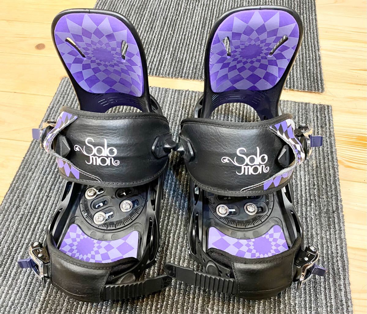 送料無料★使用数2回 美品★SALOMON BINDING サロモン ビンディング バインディング 左右 セット 黒 ブラック サイズ S M