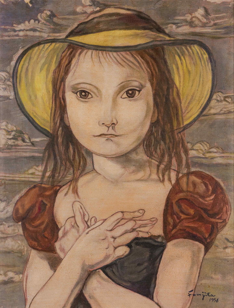 模写】作者不明 油絵 手描き《麦わら帽子の少女》表サイン 裏 模写】作者不明 油絵 手描き《麦わら帽子の少女》表サイン 裏