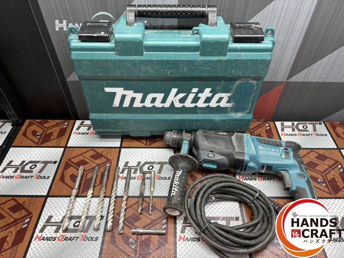 〇マキタ Makita HR2601F ハンマドリル 26mm ケース・ビット付き コード破れ有【中古】