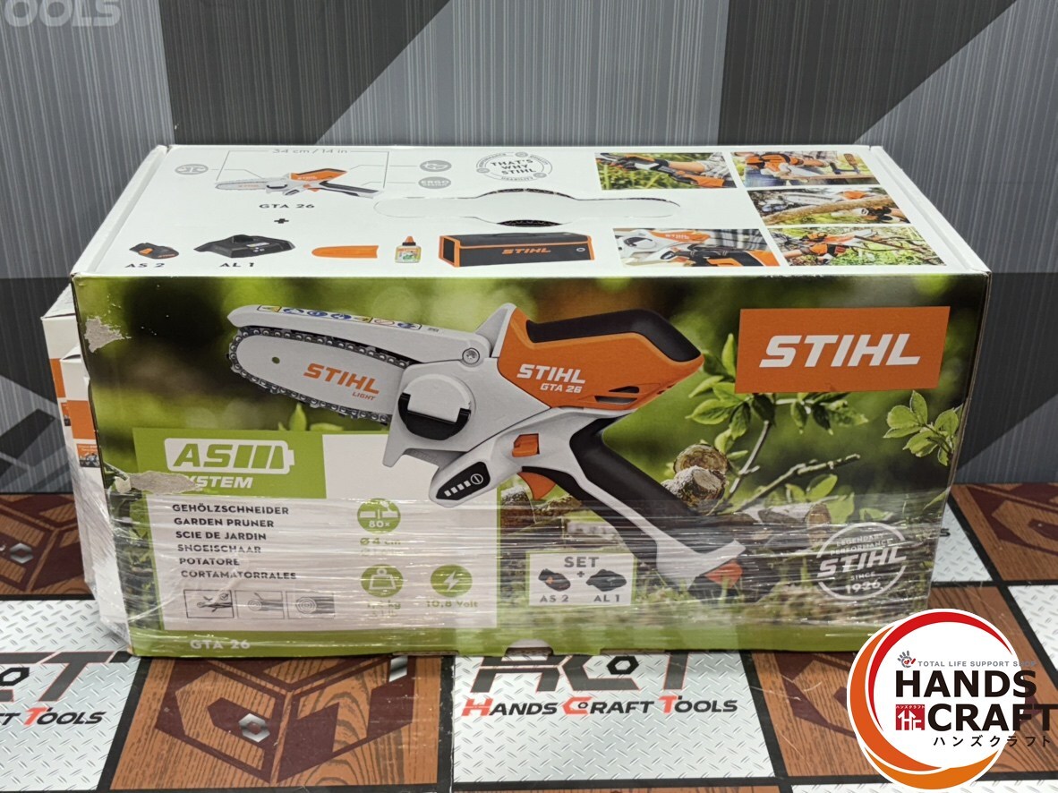 〇【未使用】スチール STIHL GTA26 バッテリーガーデンカッター ハンディソー バッテリー・充電器・チェーン×2付き【中古】