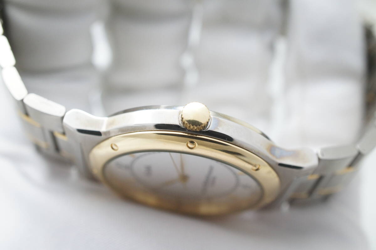 A180●作動(dòng)良好 未使用デッドストック SEIKO セイコー ALBA アルバ V801-0010 ラウンドケース型 メンズ腕時(shí)計(jì) コンビ お灑落 クォーツ