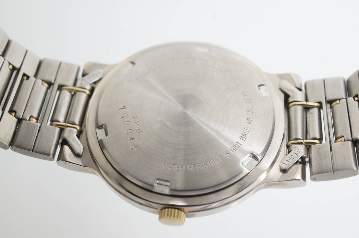 A180●作動(dòng)良好 未使用デッドストック SEIKO セイコー ALBA アルバ V801-0010 ラウンドケース型 メンズ腕時(shí)計(jì) コンビ お灑落 クォーツ