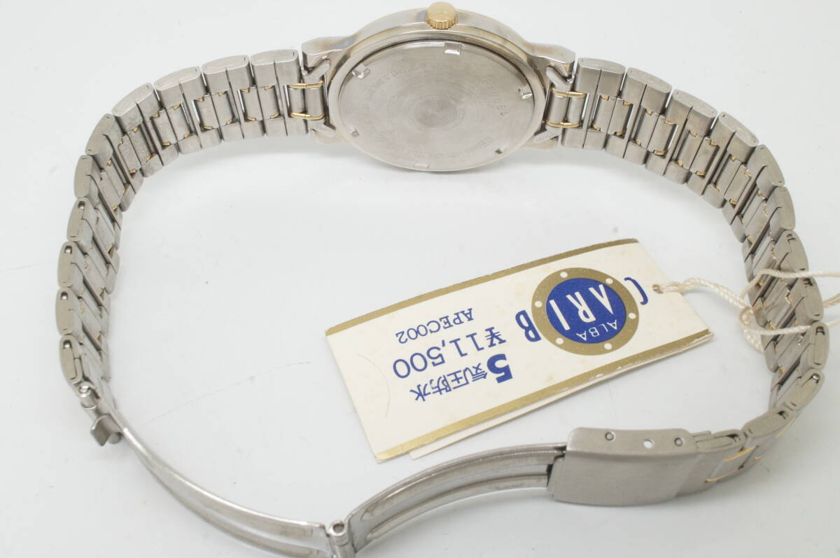 A180●作動(dòng)良好 未使用デッドストック SEIKO セイコー ALBA アルバ V801-0010 ラウンドケース型 メンズ腕時(shí)計(jì) コンビ お灑落 クォーツ