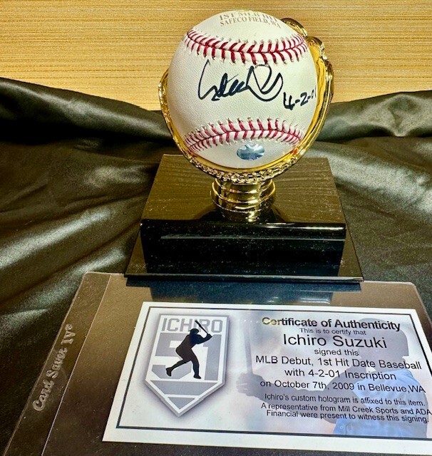 イチロー選手MLB初安打記念ボール直筆ブラックサインペン直筆 イチロー選手MLB初安打記念ボール直筆ブラックサインペン直筆