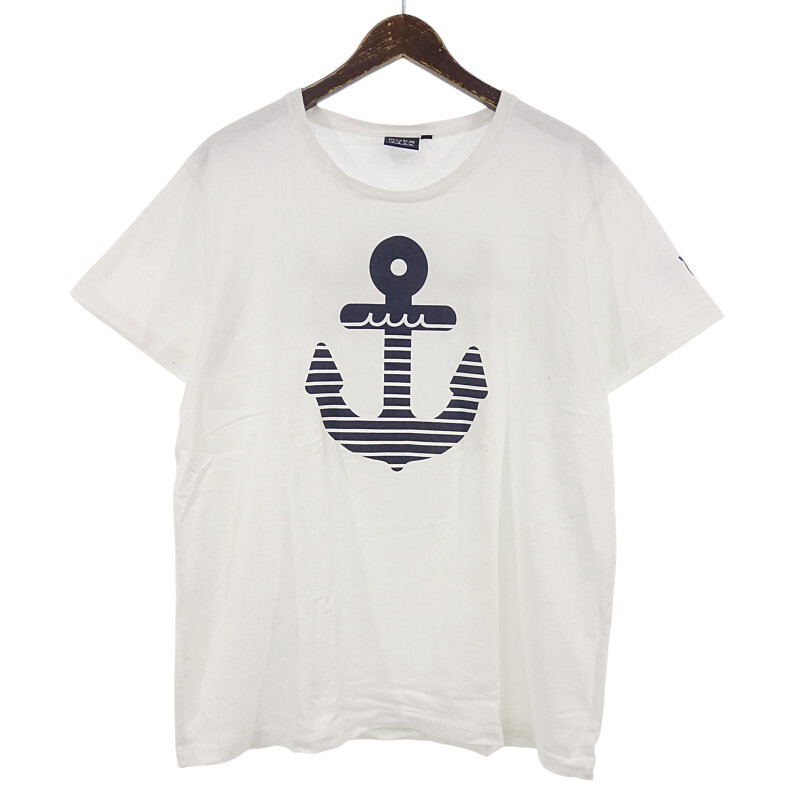 MUTA MARINE GOLF WAVEロゴ イカリ プリント Tシャツ ホワイト サイズ メンズXL