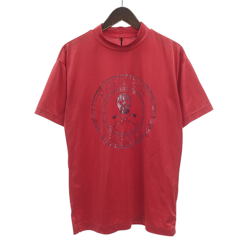 MARKLONA Emitter Tech Tee ゴルフ モックネック テック Tシャツ レッド サイズ メンズ46