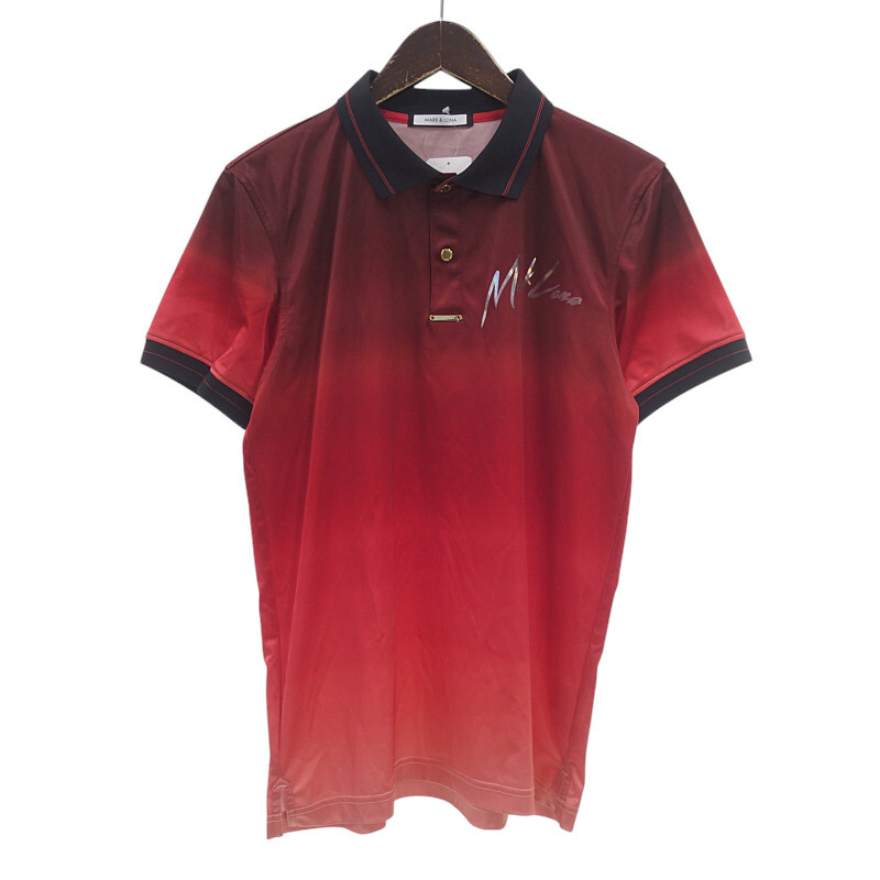 MARKLONA 20SS Gradation POLO ゴルフ グラデーション ポロ シャツ レッド サイズ メンズ46