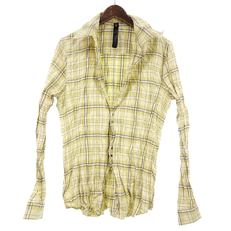 WJK 4424 ch47r hook check shirts チェック シャツ イエロー サイズ メンズL