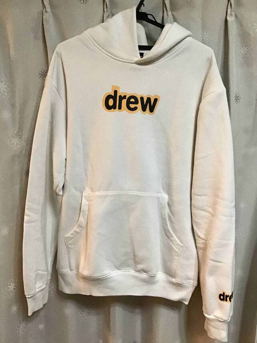 美品【drew house/ドリューハウス】ジャスティンビーバー★裏起毛パーカー/L★ホワイト★スウェット★メンズ★USED