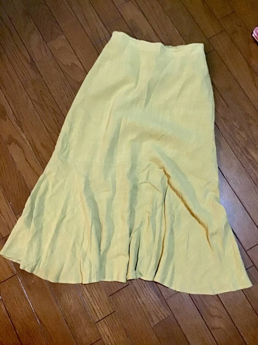 美品【ROSEBUD/ローズバッド】ロングスカート/フリーサイズ★イエロー★レディース★USED