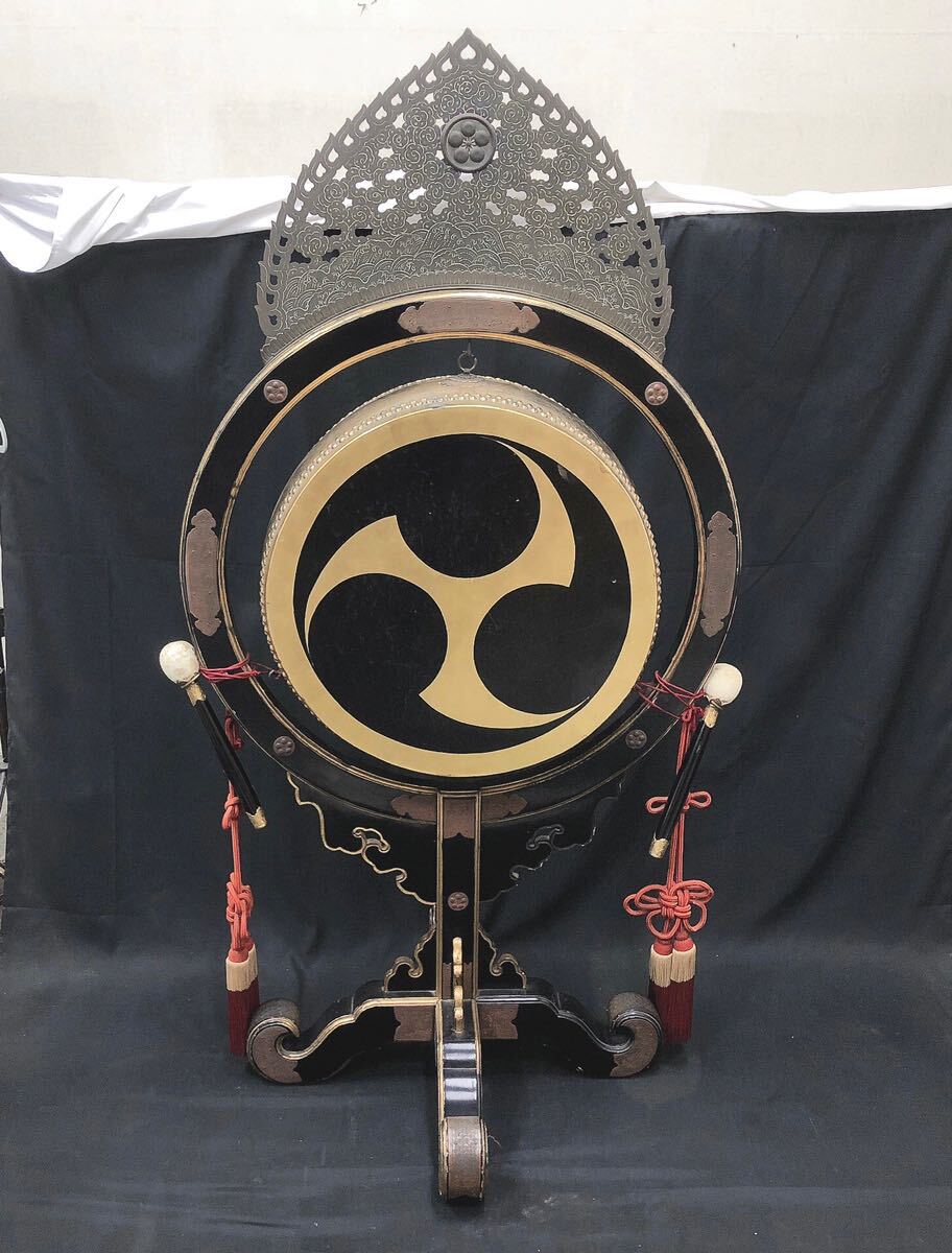 天理教　おつとめ太鼓 神具 楽太鼓 釣太鼓 太鼓台 高さ約178cm 横約91cm 奥行き約76cm 追加写真有り　R尼1206