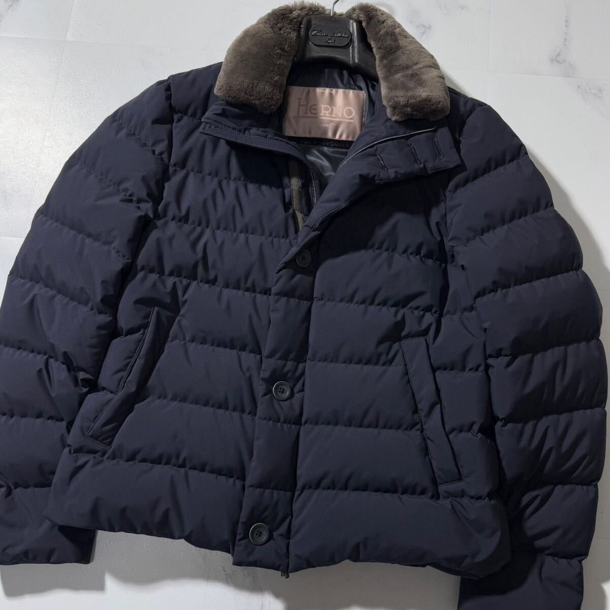 定価35万!!!別格ラグジュアリー!!!【ヘルノ HERNO】極上の最高峰ファー◎ キルティング◎ 毛皮◎ ダウンジャケット 50 XL