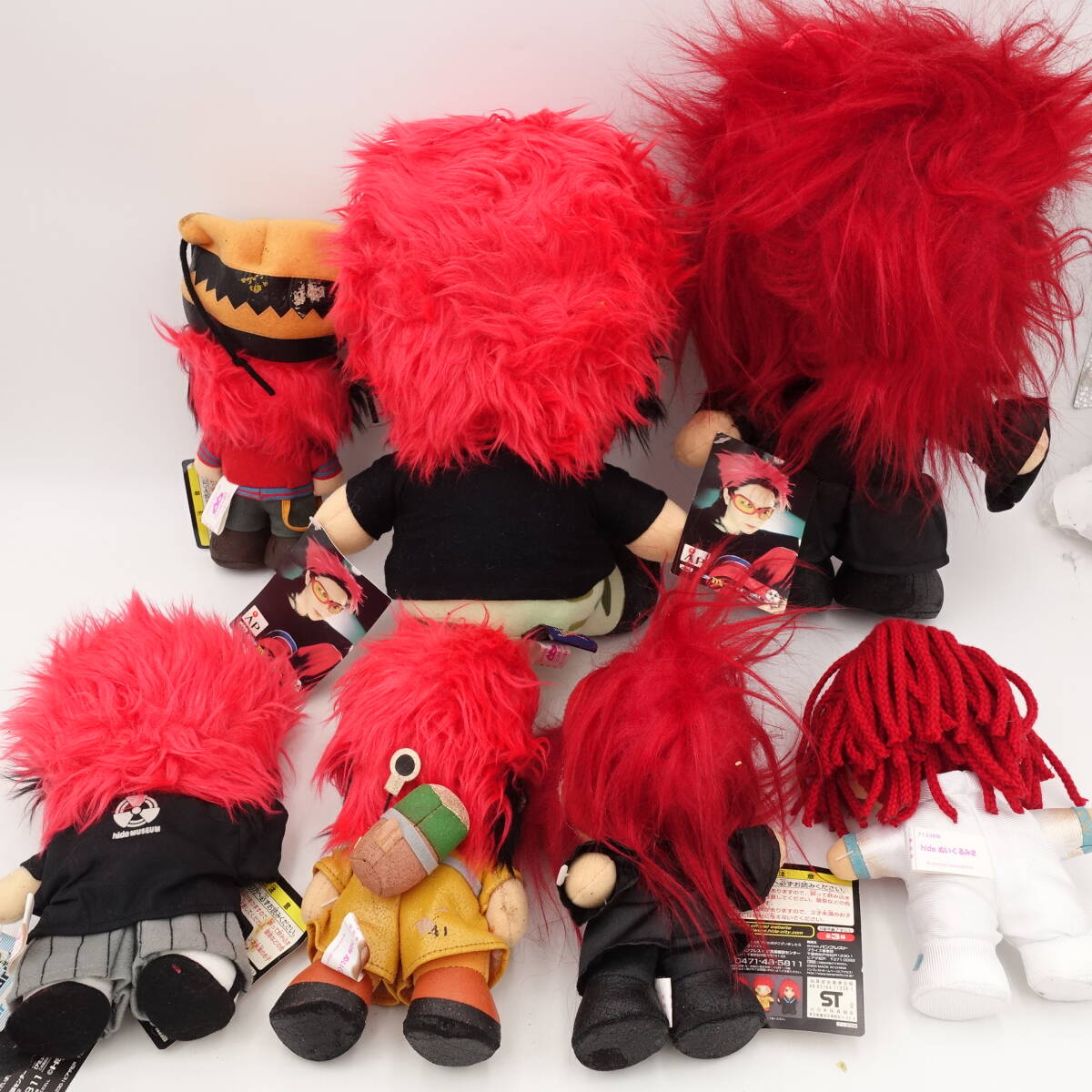 XJAPAN hide ぬいぐるみ 7体セット タグ付き6体 当事物 XJAPAN hide ぬいぐるみ 7体セット タグ付き6体 当事物