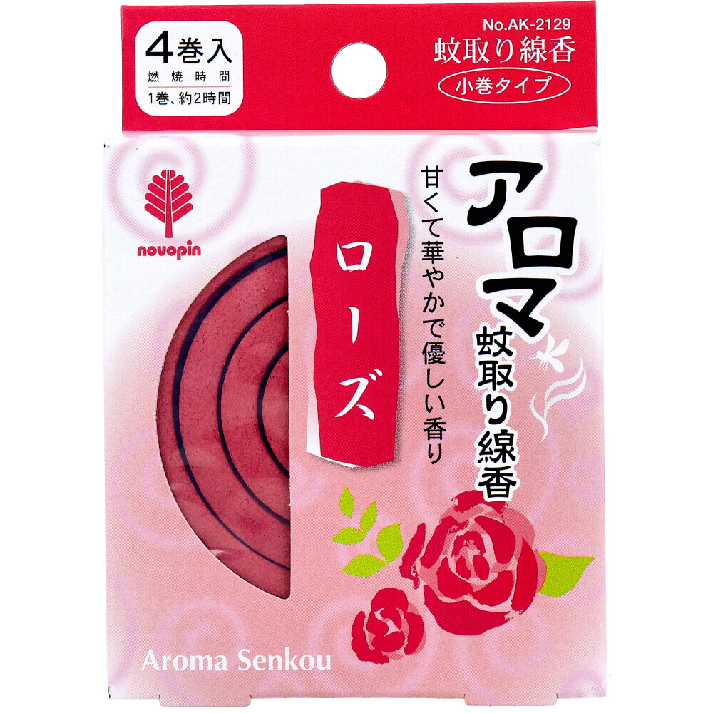 まとめ得 アロマ蚊取り線香 小巻タイプ 4巻入 ローズ x [15個] /k