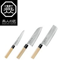 燕人の匠　ダマスカス　三徳包丁165mm＆菜切包丁165mm＆ペティナイフ130mm　ETW-5000 /a