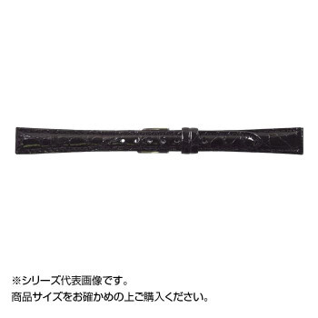 MIMOSA(ミモザ) 時計バンド DM腹ワニ 10mm ブラック (美錠:銀) WDM-A10 /a