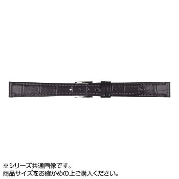 まとめ得 MIMOSA(ミモザ) 時計バンド P型押ワニ 10mm ブラック (美錠:銀) CP-A10 x [2個] /a