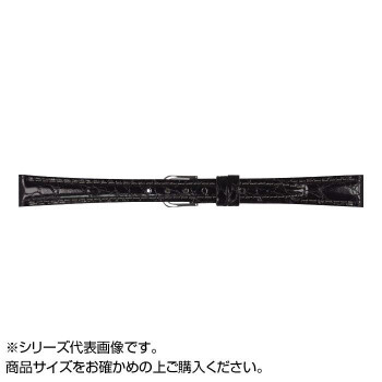 まとめ得 MIMOSA(ミモザ) 時計バンド RA型押ワニ 13mm ブラック (美錠:銀) CRA-A13 x [2個] /a