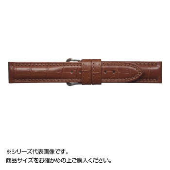 MIMOSA(ミモザ) 時計バンド IT型押ワニ 19mm ブラウン (美錠:銀) CIT-C19 /a