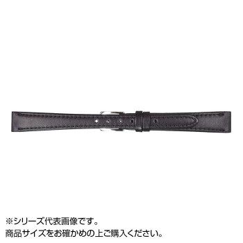 まとめ得 MIMOSA(ミモザ) 時計バンド Eカーフ 6mm ブラック (美錠:銀) CE-A6 x [3個] /a