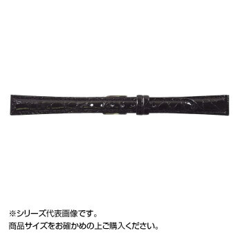 MIMOSA(ミモザ) 時計バンド DM腹ワニ 12mm ブラック (美錠:銀) WDM-A12 /a