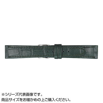 まとめ得 MIMOSA(ミモザ) 時計バンド P型押ワニ 22mm グリーン (美錠:銀) CP-G22 x [2個] /a
