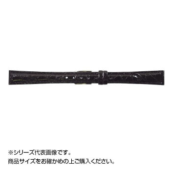 MIMOSA(ミモザ) 時計バンド DM腹ワニ 13mm ブラック (美錠:銀) WDM-A13 /a
