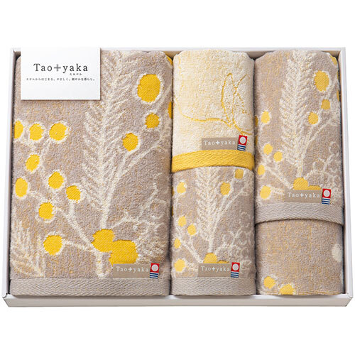 まとめ得 Taoyaka ミモザ タオルセット フェイスタオル×2、バスタオル・ウォッシュタオル×各1 C6065569 x [2個] /l