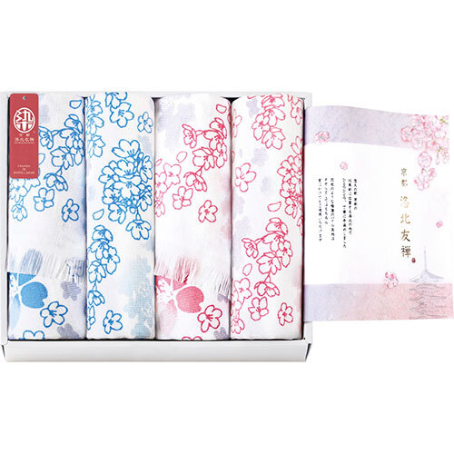 京都 洛北友禅 ひとつひとつ手染めのマルチタオル ショート4P 29×90cm B1016570 /l