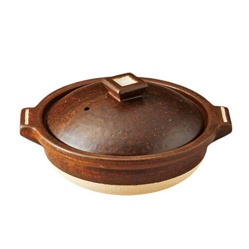 信楽焼 Hangout 2人用鍋 21.5×25×10.5cm(1.2L) ガス火専用/電子レンジOK/オーブンOK K50805725 /l