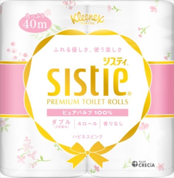まとめ得 クリネックス システィ ４ロール（ダブル）＜ハピネスピンク＞ トイレットペーパー x [16個] /h