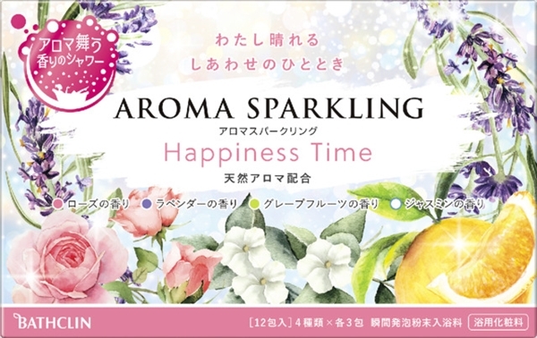 まとめ得 アロマスパークリング Ｈａｐｐｉｎｅｓｓ Ｔｉｍｅ ３０ｇ×１２包 バスクリン 入浴剤 x [6個] /h