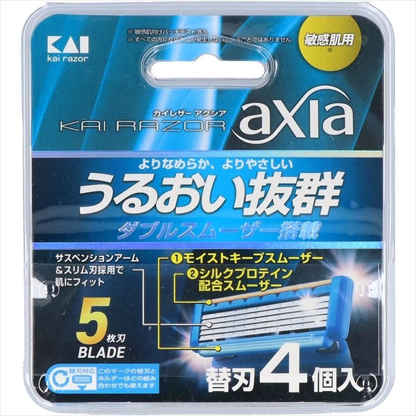 まとめ得 ＫＡＩＲＡＺＯＲ ａｘｉａ 替刃 貝印 男性用カミソリ x [6個] /h