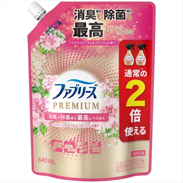 まとめ得 ファブリーズＷ除菌＋消臭 プレミアム パステルフローラル＆ブロッサムの香り つめかえ特大サイズ x [4個] /h