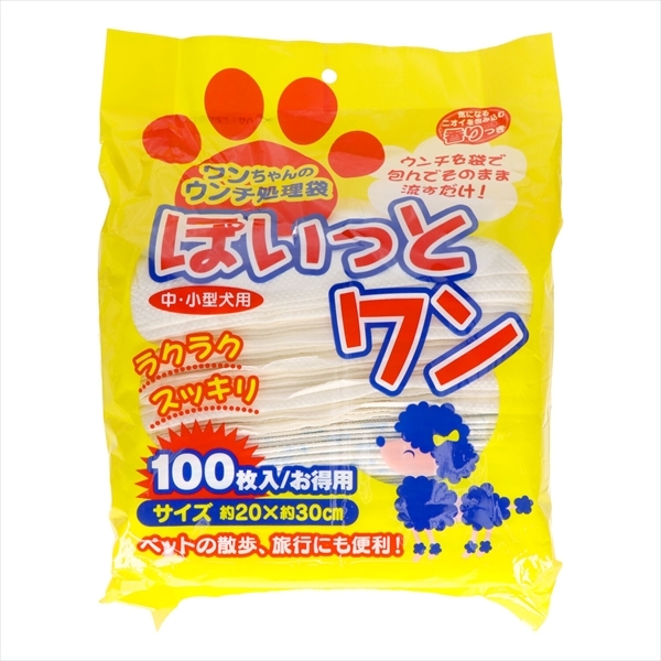 まとめ得 ＪＥＬうんち処理袋ぽいっとワン１００枚 昭和紙工 ペット用品 x [4個] /h