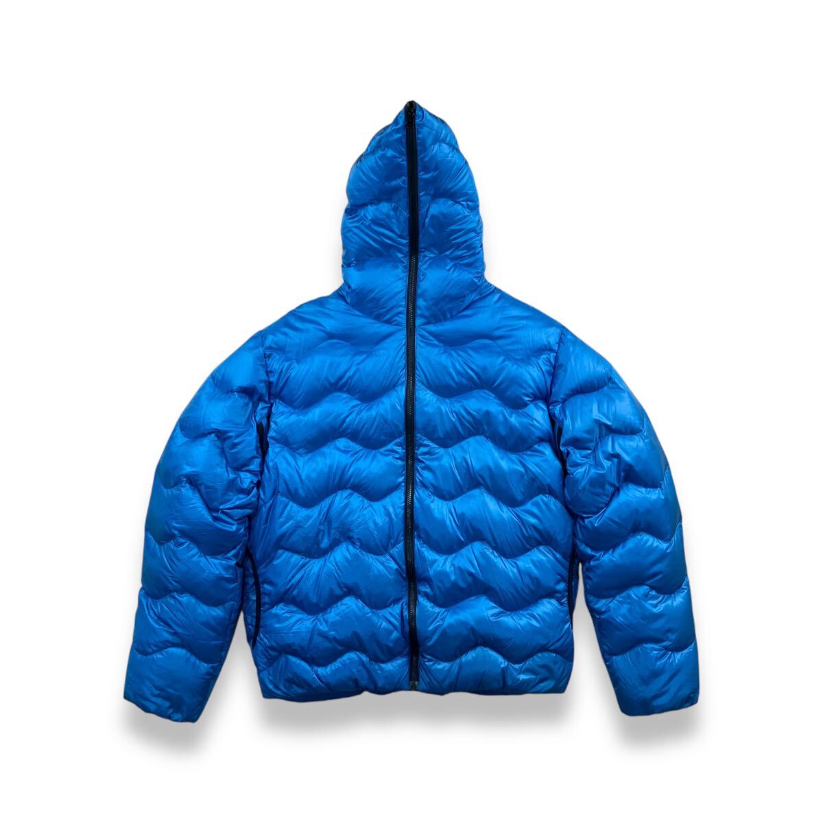 00s Y2K ONEILL オニール ウェーブキルティングダウンパーカー パファージャケット メタリックブルー テック フルフェイスジップ サーフ_画像8