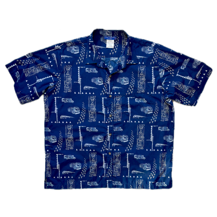 The Bus Honolulu Hawaii Island Traditions of Hawaii バスの運転手の制服アロハシャツ ２XL　前開き