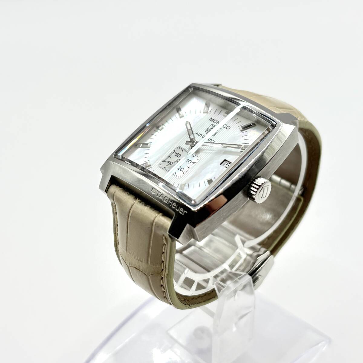 TAGHEUER タグホイヤー モナコ WW2112 CJ8502 SS/革/AT シェル TAGHEUER タグホイヤー モナコ WW2112 CJ8502 SS/革/AT シェル