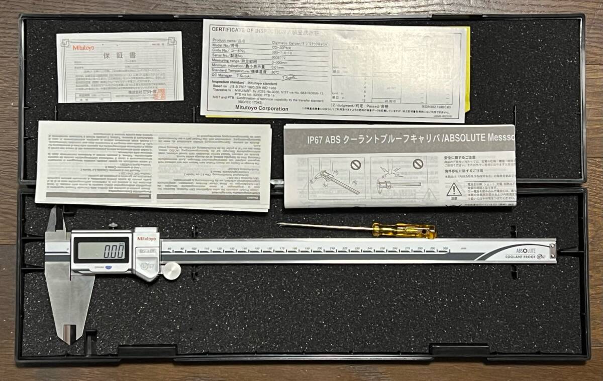 ★超格安★即決★ミツトヨ(mitutoyo) ABSクーラントプルーフキャリパ(標準タイプ) CD-30PMX 500-714-10 (電池新品です)