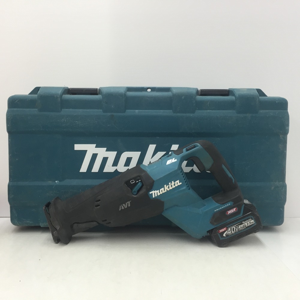 makita マキタ 40Vmax 2.5Ah 充電式レシプロソー ケース・充電器・バッテリ2個セット バッテリ残量表示ボタンシールはがれ JR002GRDX 中古