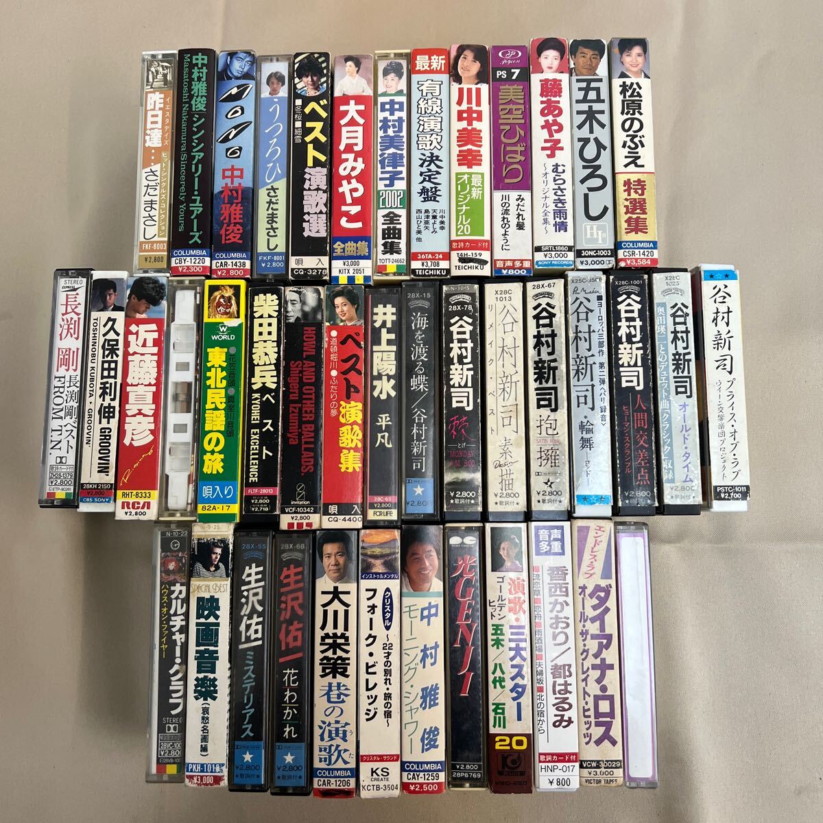 ヤ80 ⑤ カセットテープ カセット テープ 谷村新司 中村美律子 美空ひばり 長渕剛 全曲集 演歌 昭和歌謡 40本以上 まとめて 当時物 昭和
