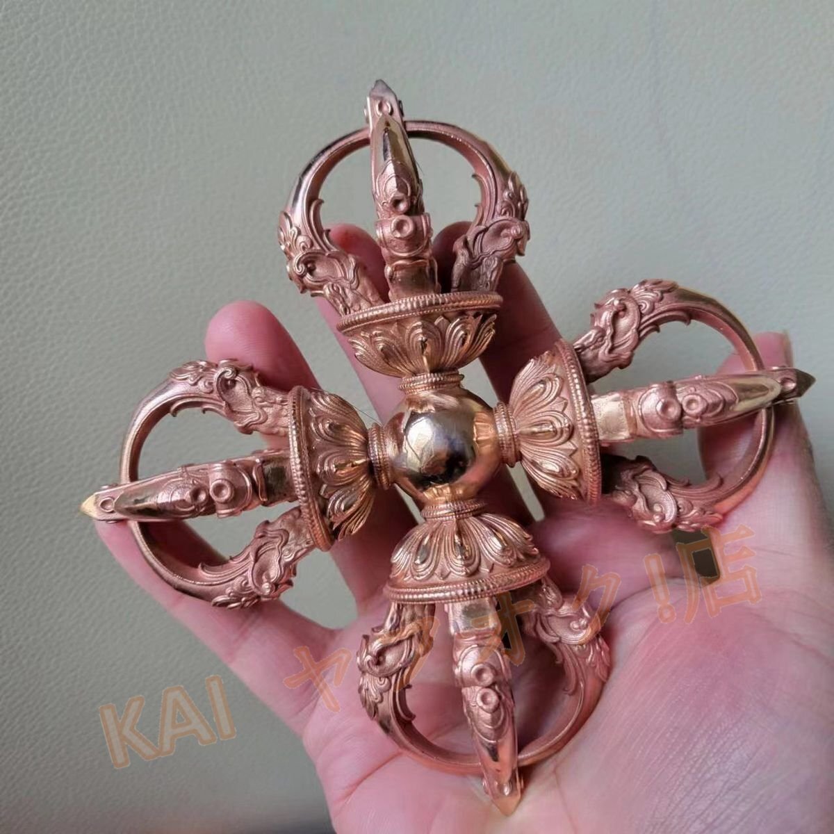 新品十字金剛杵密教法具 五鈷杵 十字羯磨 寺院仏具 台座付き 14cm 新品十字金剛杵密教法具 五鈷杵 十字羯磨 寺院仏具 台座付き 14cm