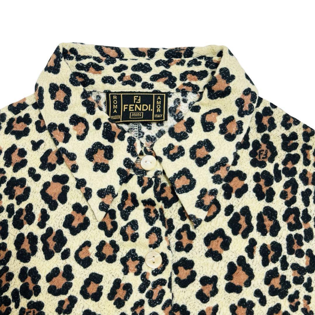 FENDI フェンディ レオパード ヒョウ柄 豹 シャツ 半袖 トップス FENDI フェンディ レオパード ヒョウ柄 豹 シャツ 半袖 トップス
