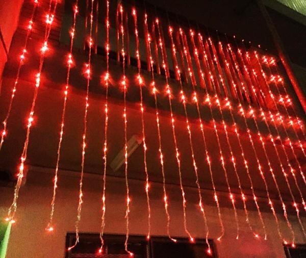 1 2P-003 赤 1個セット 特注KINGサイズ 1104灯ナイアガラ LEDイルミネーション クリスマス 電装品 屋外照明 レッド red*