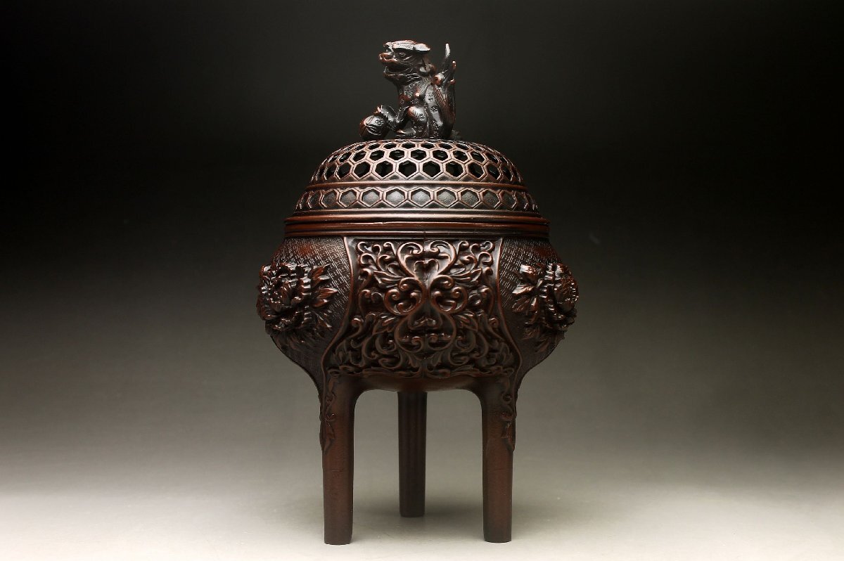 中国古美術・珍蔵紫銅香爐・純手作り・細工・熏香爐・仏具・文房置物 ・風水開運 中国古美術・珍蔵紫銅香爐・純手作り・細工・熏香爐・仏具・文房