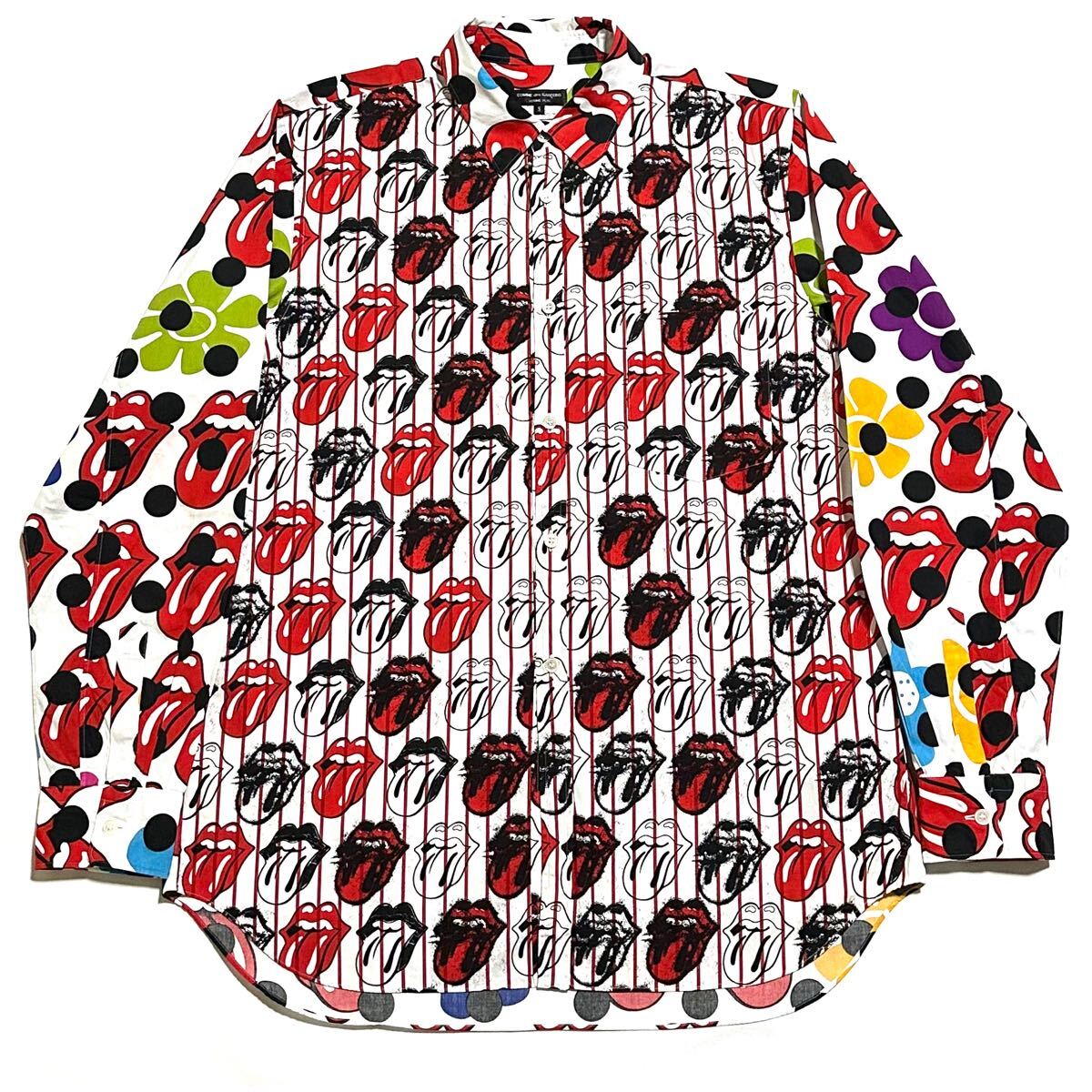 2006SS COMME des GARCONS HOMME PLUS Rolling Stones low кольцо Stone z "губа" язык общий рисунок рубашка с длинным рукавом Homme pryusarchive 06SS