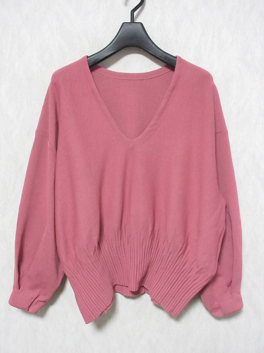 DES PRES デプレ 洗える アセテートストレッチ Vネックプルオーバー 22-02-81-02101 S yg6779_画像1